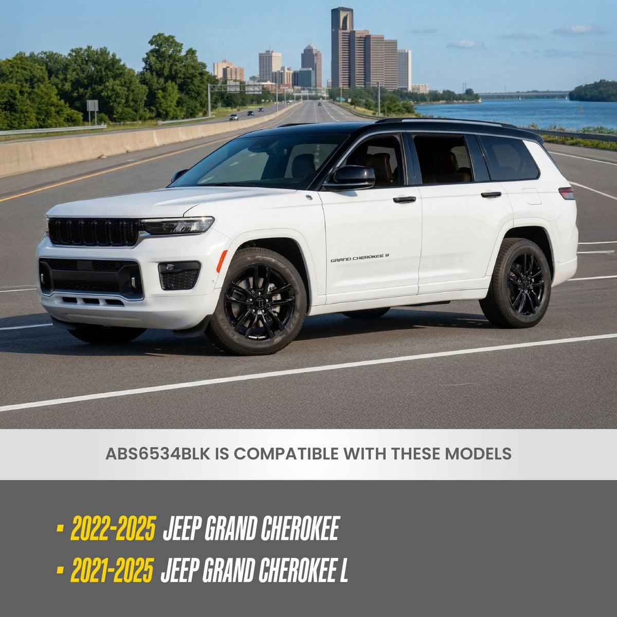 Trim Illusion ABS6534BLK gloss black grille overlay for 2021-2026 Jeep Grand Cherokee L and Grand Cherokee - image 8