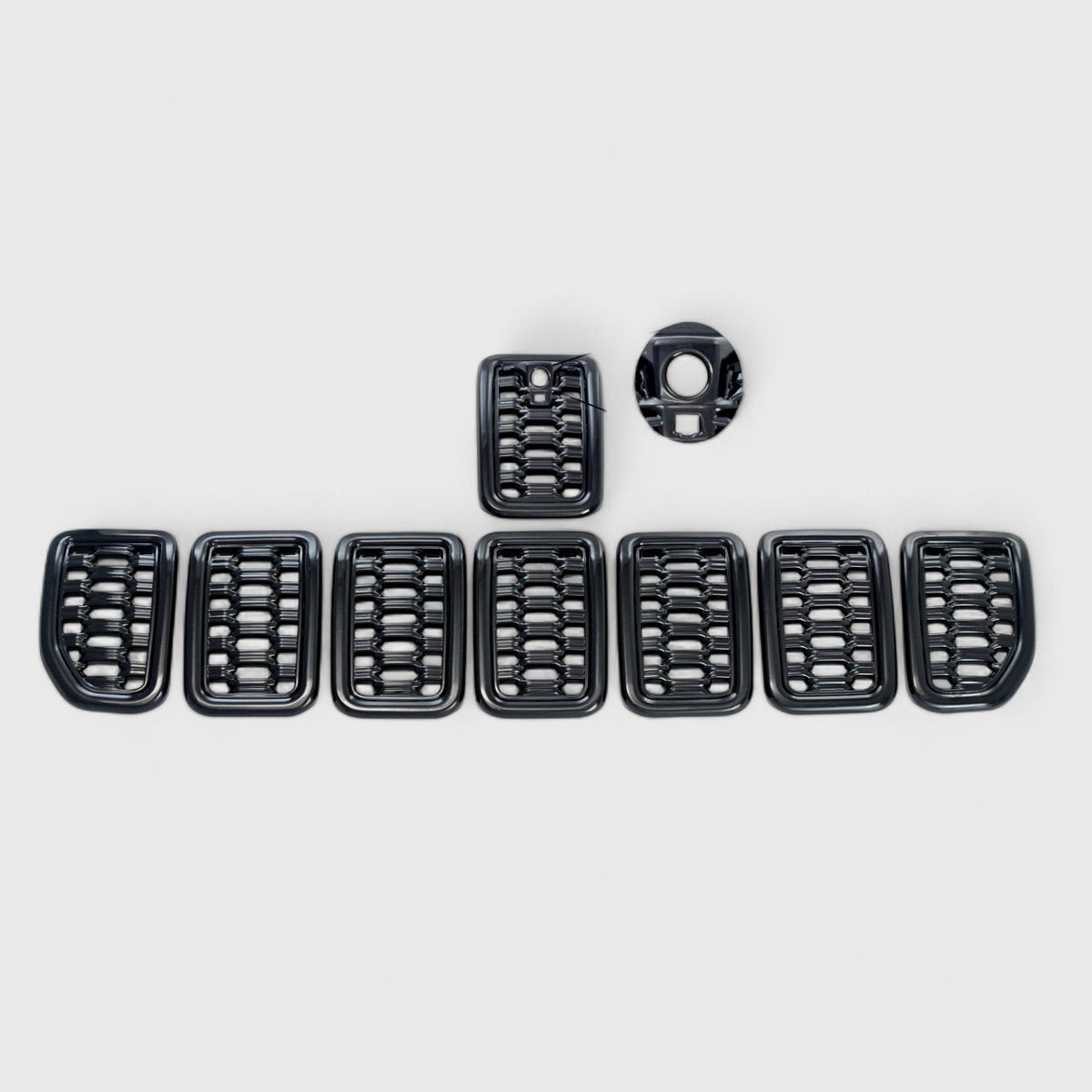 Trim Illusion ABS6534BLK gloss black grille overlay for 2021-2026 Jeep Grand Cherokee L and Grand Cherokee - image 1