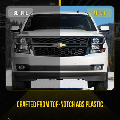 2015-2020 Chevrolet Tahoe/Suburban 4 PCS Gloss Black Tape-on Patented Grille Overlay