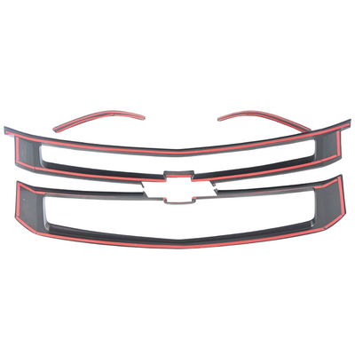 2015-2020 Chevrolet Tahoe/Suburban 4 PCS Gloss Black Tape-on Patented Grille Overlay