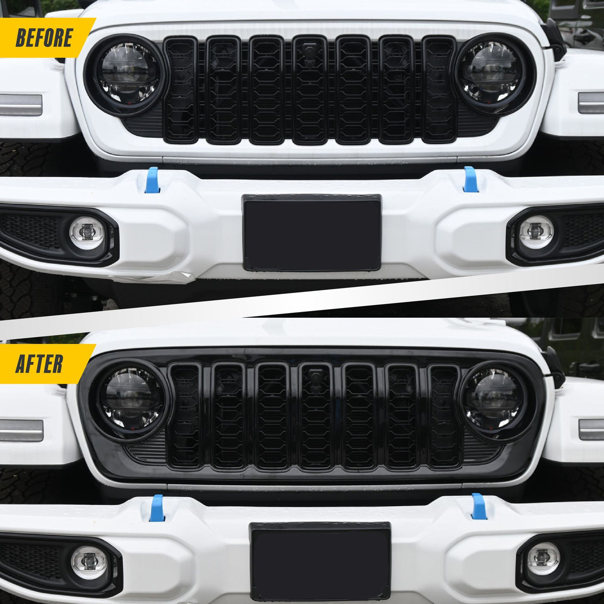 Trim Illusion ABS6807BLK gloss black grille overlay for 2024-2026 Jeep Wrangler and Gladiator - image 11