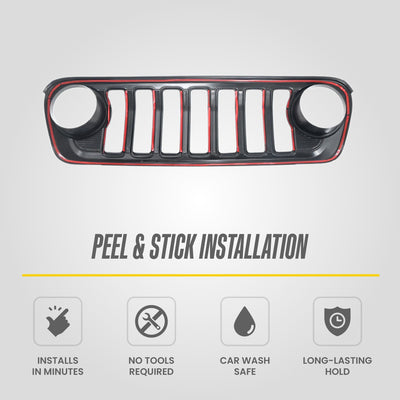 Trim Illusion ABS6807BLK gloss black grille overlay for 2024-2026 Jeep Wrangler and Gladiator - image 9