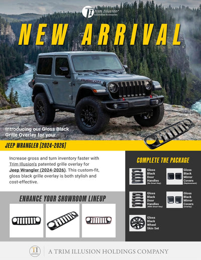 Trim Illusion ABS6807BLK gloss black grille overlay for 2024-2026 Jeep Wrangler and Gladiator - image 15