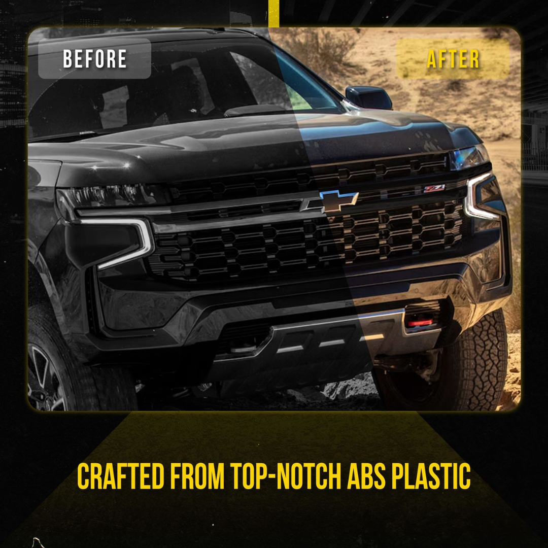 2021-2024 Chevrolet Suburban/Tahoe 4 PCS Gloss Black Tape-on Patented Grille Overlay