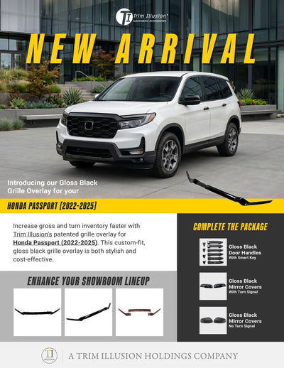 Trim Illusion ABS6838BLK gloss black grille overlay for 2021-2026 Honda Ridgeline and Passport - image 14