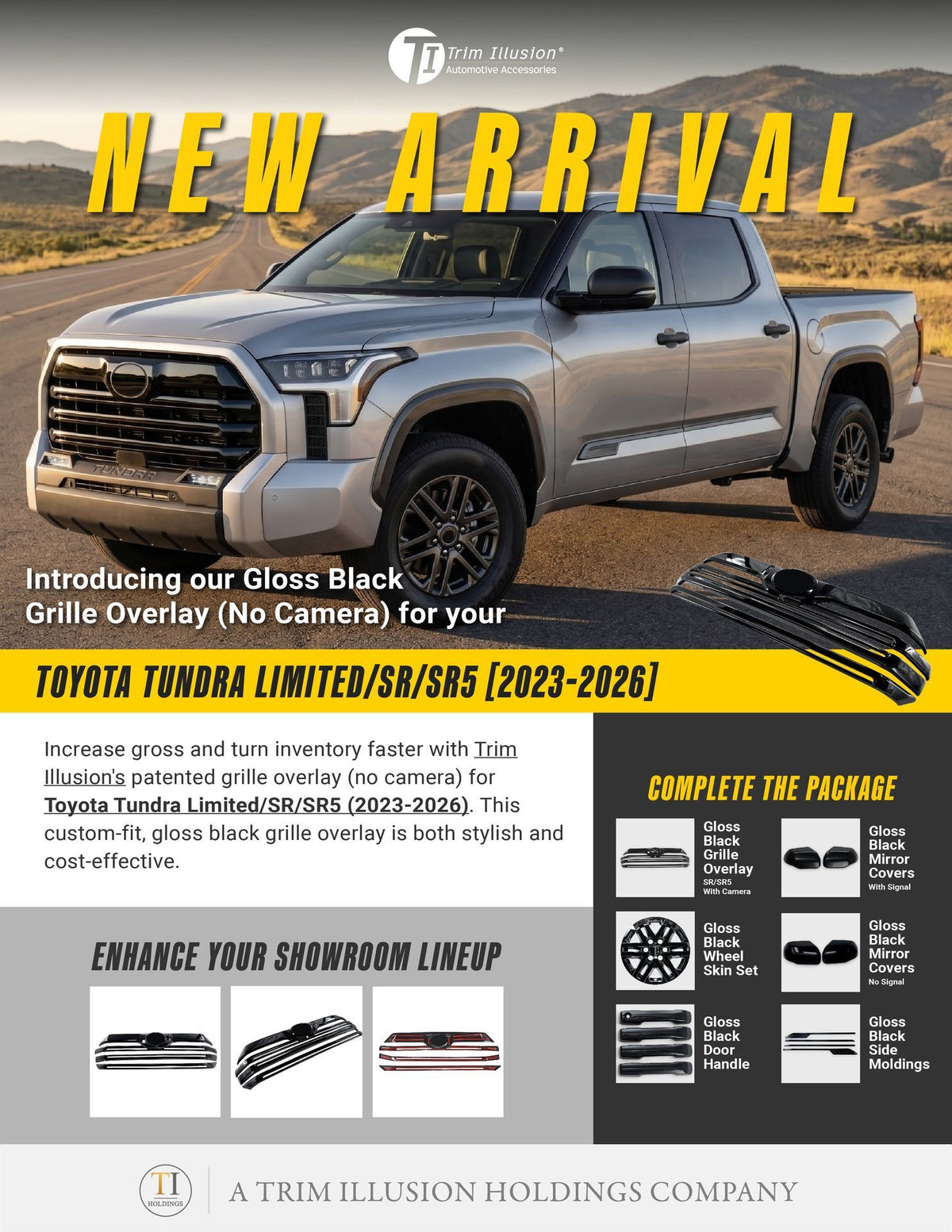 Trim Illusion ABS6848BLK gloss black grille overlay for 2023-2026 Toyota Tundra - image 12
