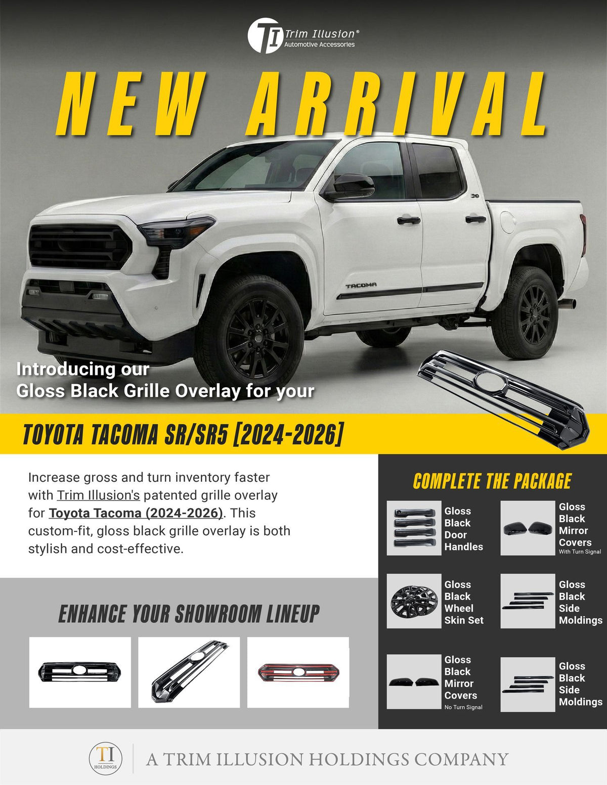 Trim Illusion ABS6851BLK gloss black grille overlay for 2024-2026 Toyota Tacoma - image 13