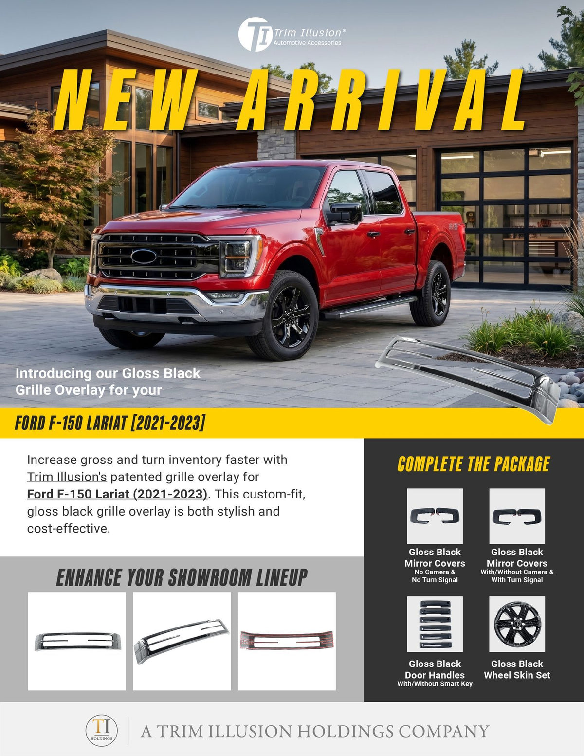 Trim Illusion ABS6852BLK gloss black grille overlay for 2021-2023 Ford F-150 - image 15