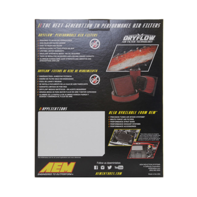 AEM Induction 2019-2026 Chevrolet Silverado 1500 AEM V8 5.3L F I DryFlow Air Filter