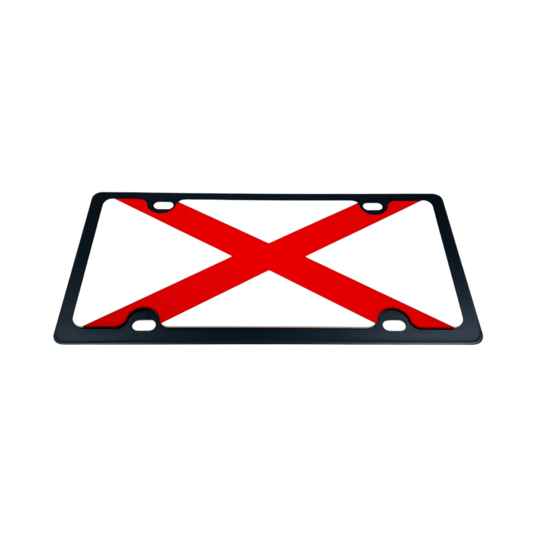 Alabama State Flag Carbon Steel License Plate
