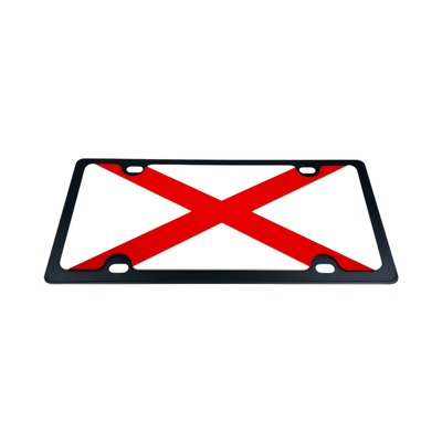Alabama State Flag Carbon Steel License Plate
