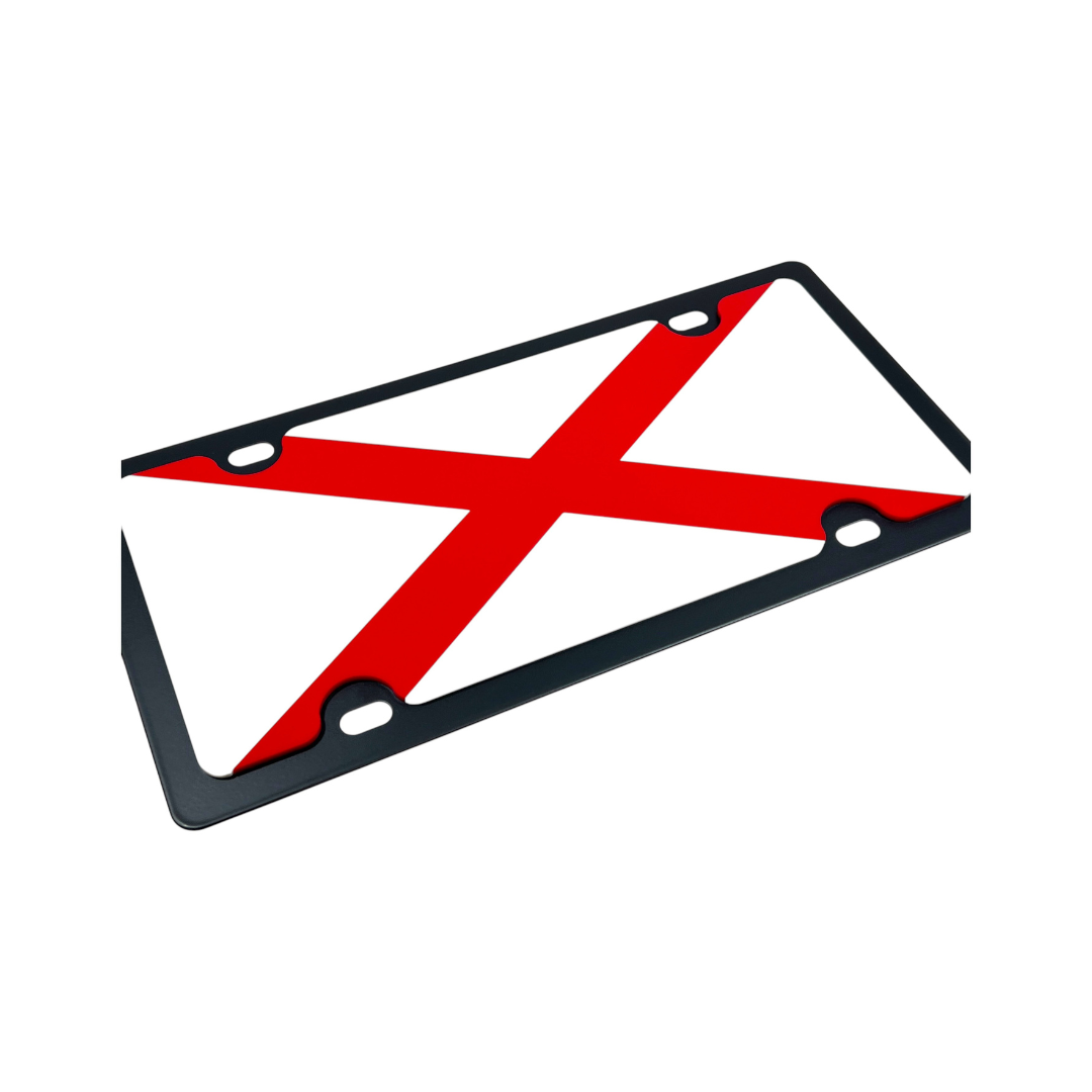 Alabama State Flag Carbon Steel License Plate
