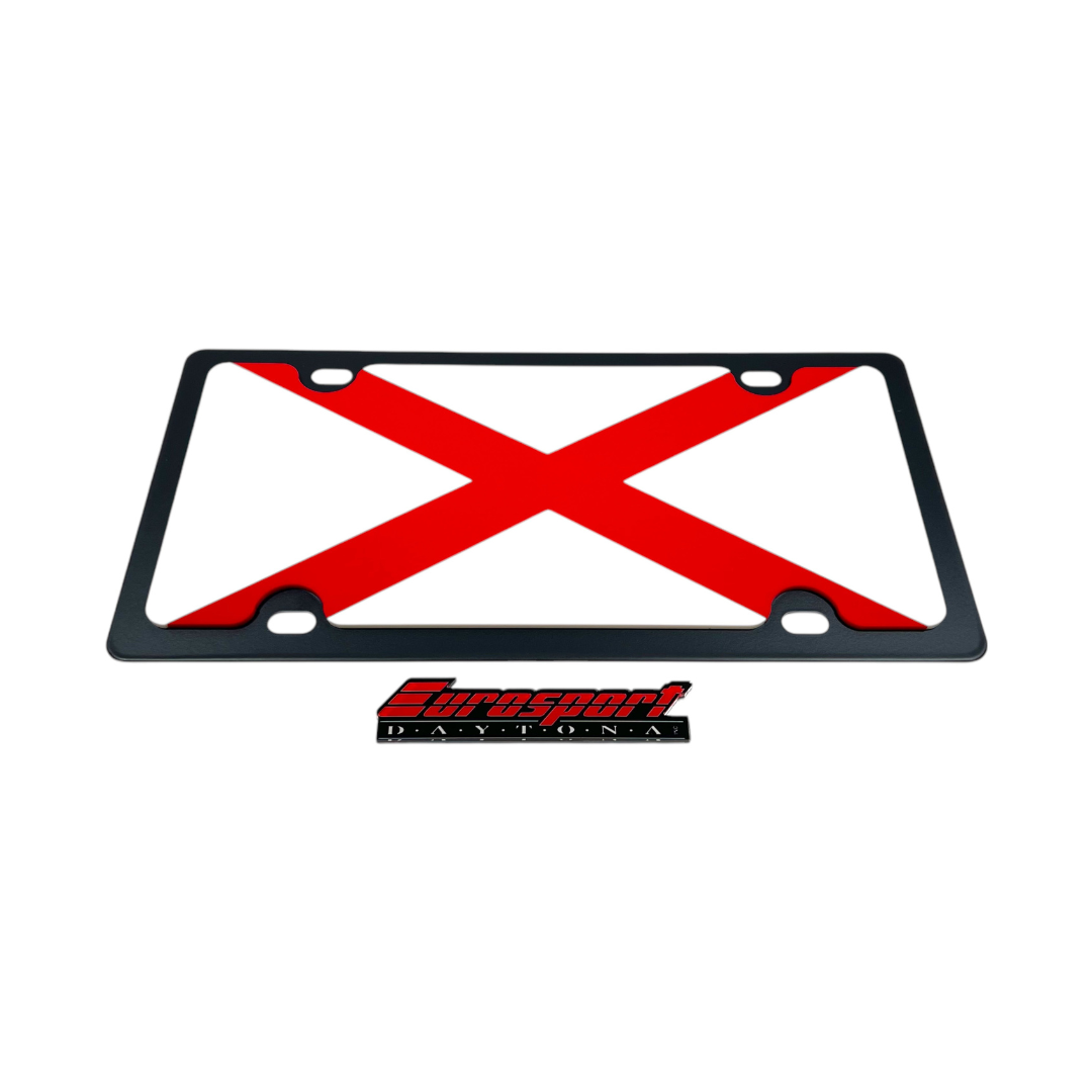 Alabama State Flag Carbon Steel License Plate