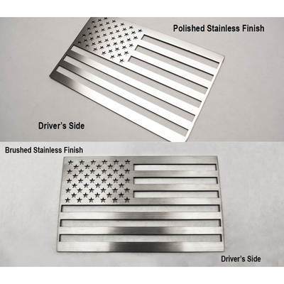 American Flag Emblem 1 or 2 Piece Set | Stainless Steel, Choose Color & Finish