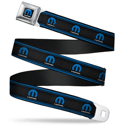 MOPAR Logo Seatbelt Belt - Full Color Black Blue White