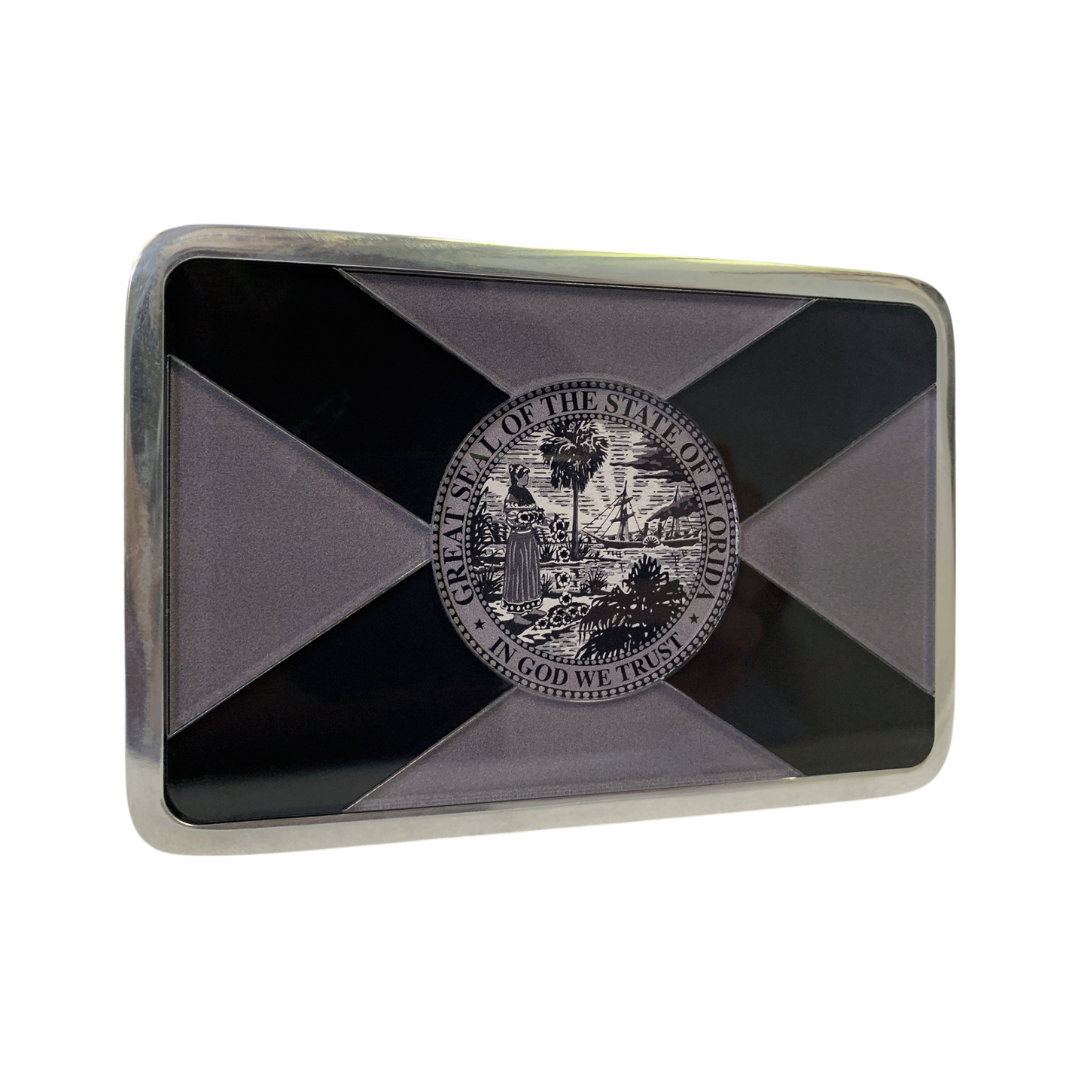 Blacked Out Florida Flag Hitch Plug XL