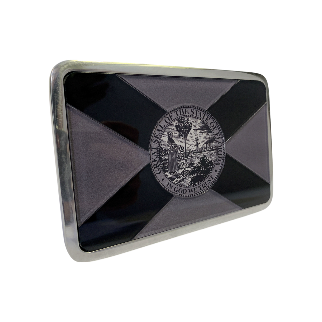 Blacked Out Florida Flag Hitch Plug XL