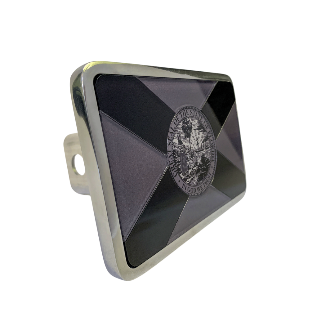 Blacked Out Florida Flag Hitch Plug XL