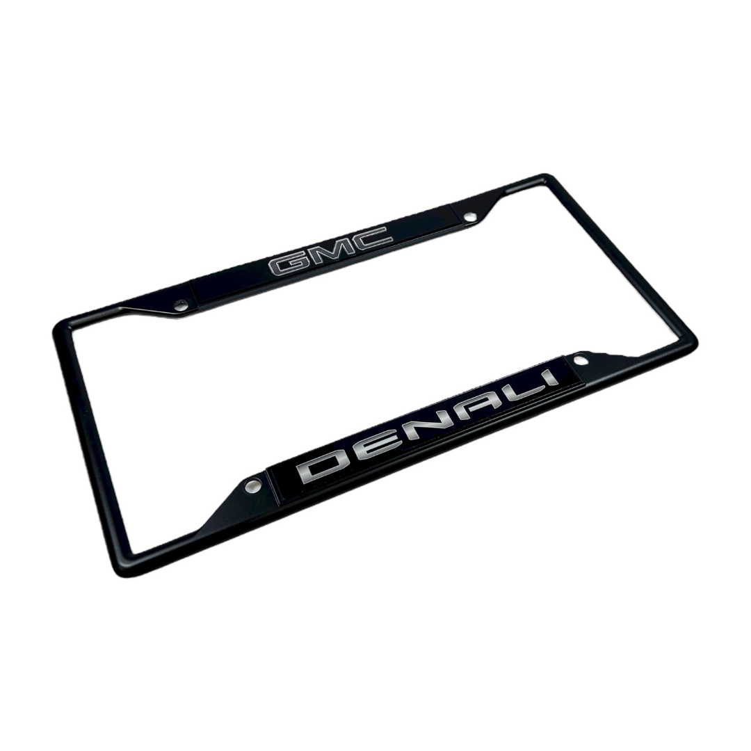 Blacked Out GMC Denali Black License Plate Frame