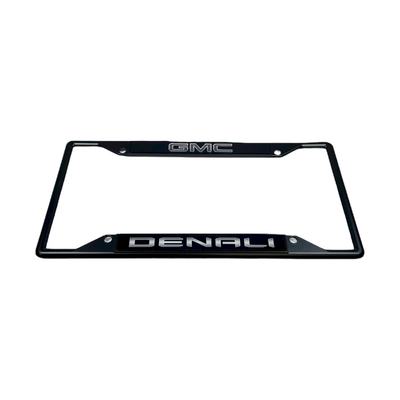 Blacked Out GMC Denali Black License Plate Frame