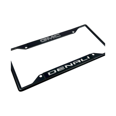Blacked Out GMC Denali Black License Plate Frame