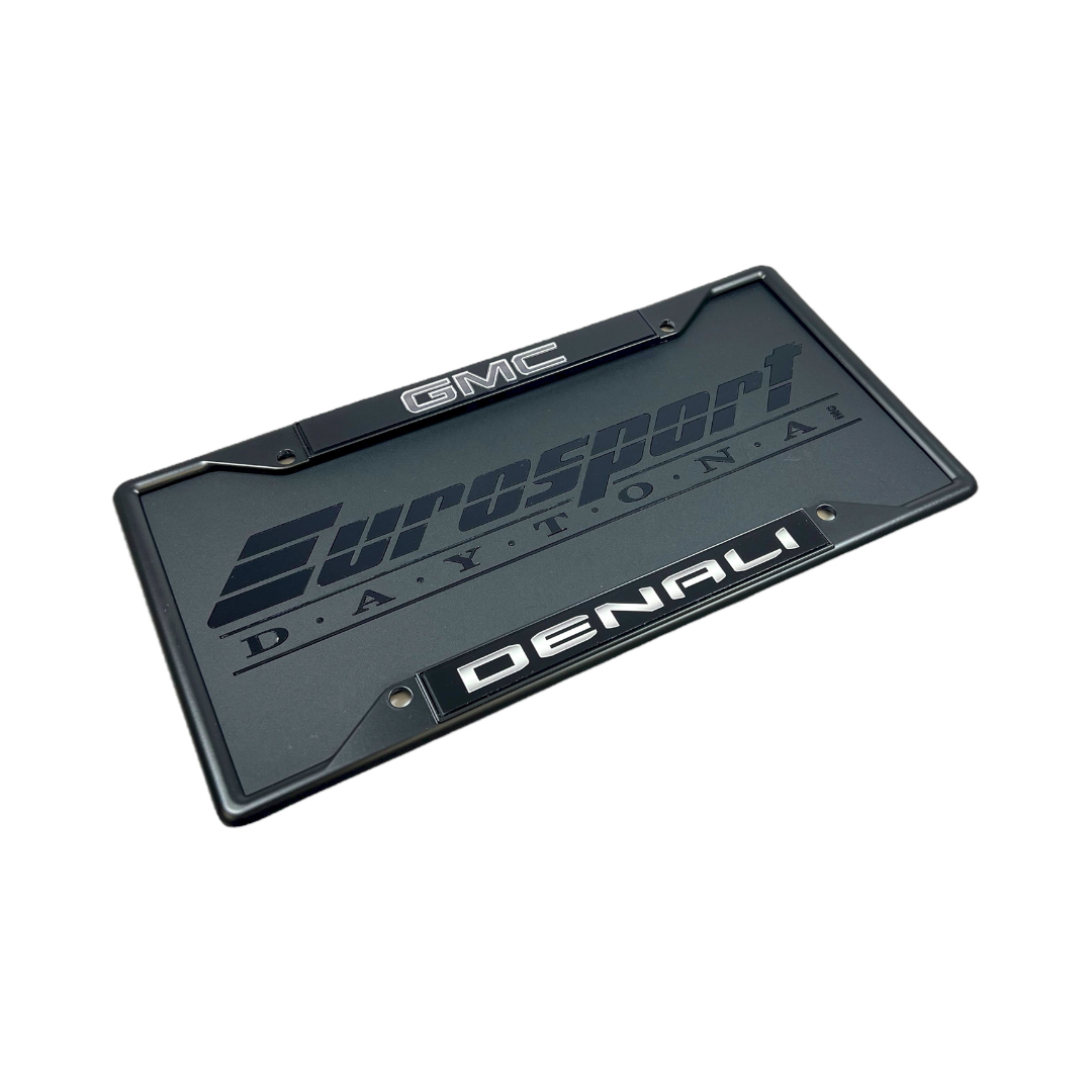 Blacked Out GMC Denali Black License Plate Frame
