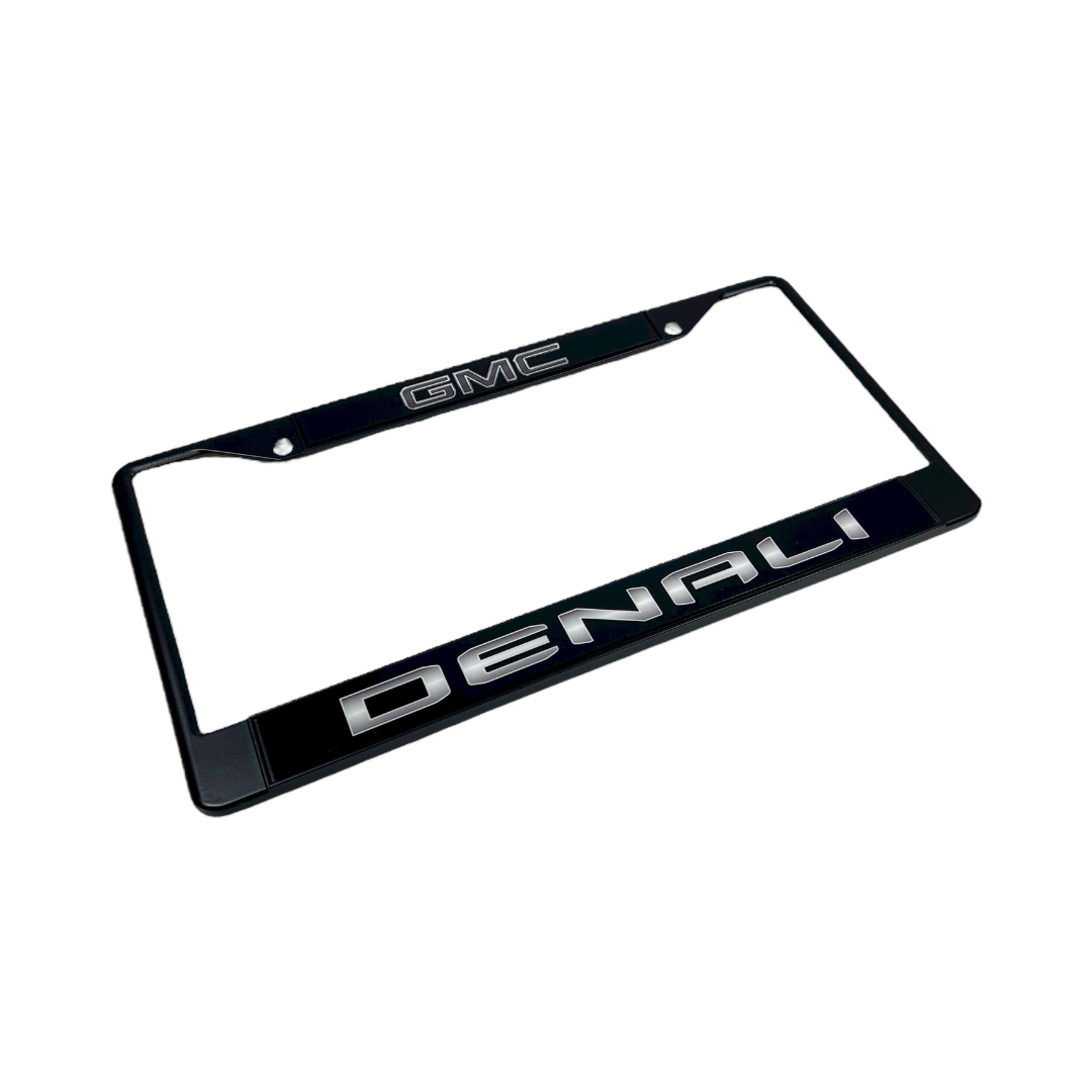 Blacked Out GMC Denali Black License Plate Frame