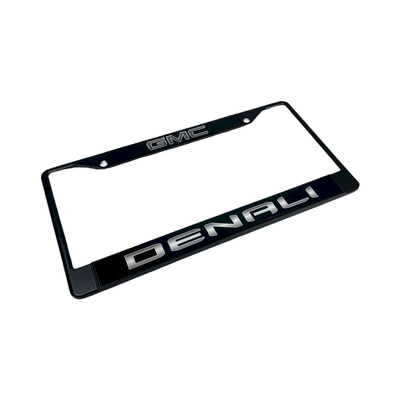 Blacked Out GMC Denali Black License Plate Frame