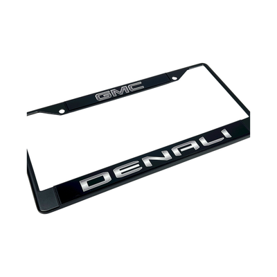 Blacked Out GMC Denali Black License Plate Frame
