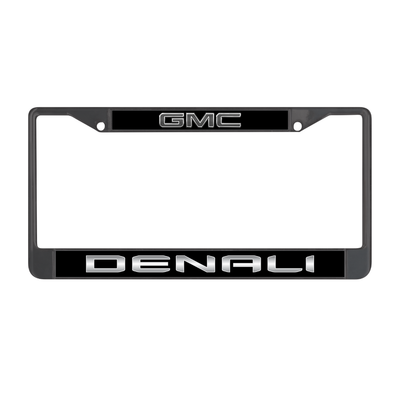 Blacked Out GMC Denali Black License Plate Frame