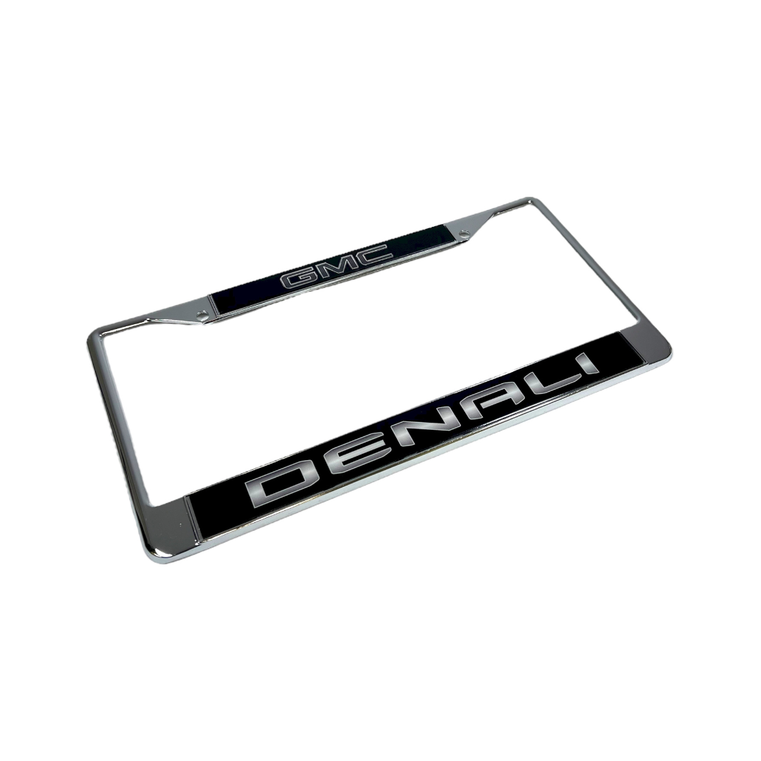 Blacked Out GMC Denali Chrome License Plate Frame