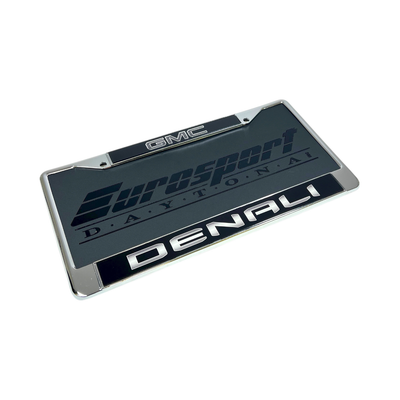 Blacked Out GMC Denali Chrome License Plate Frame