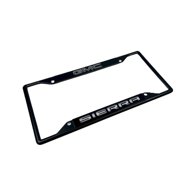 Blacked Out GMC Sierra Black License Plate Frame