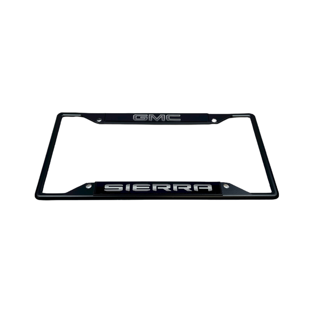 Blacked Out GMC Sierra Black License Plate Frame