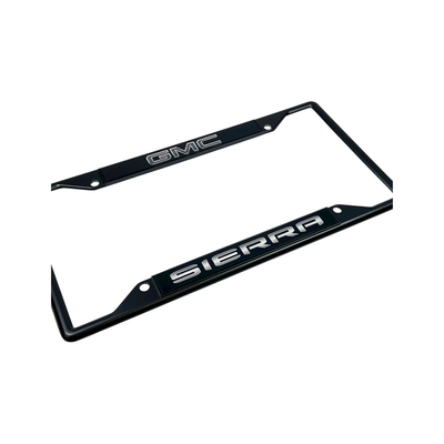Blacked Out GMC Sierra Black License Plate Frame