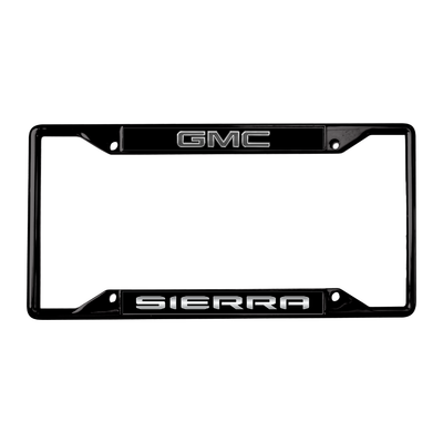 Blacked Out GMC Sierra Black License Plate Frame