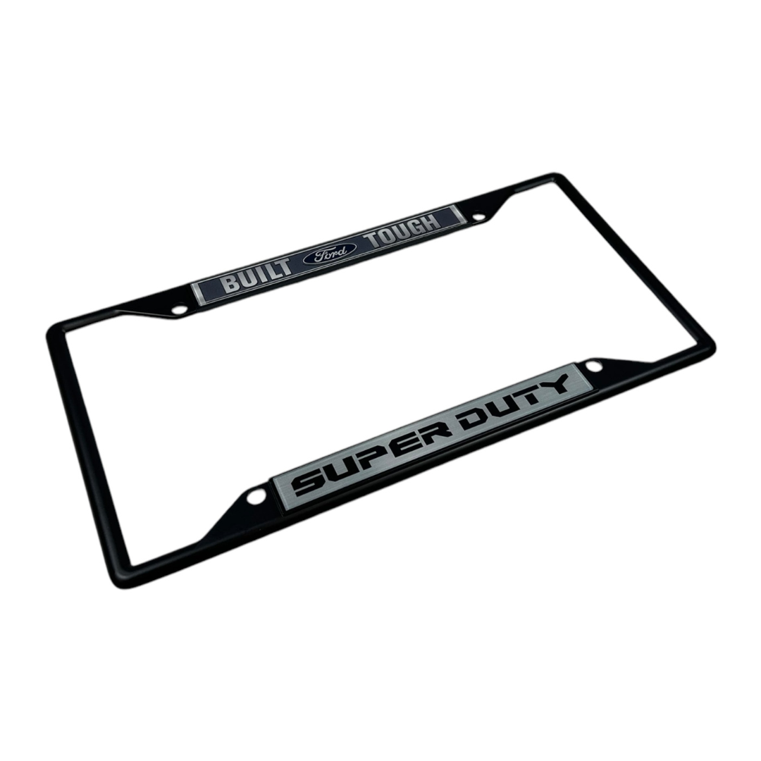 Built Ford Tough Super Duty Black License Plate Frame