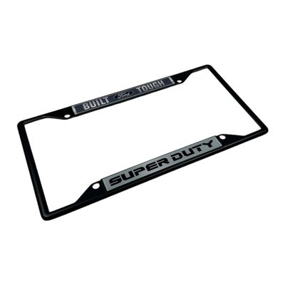 Built Ford Tough Super Duty Black License Plate Frame
