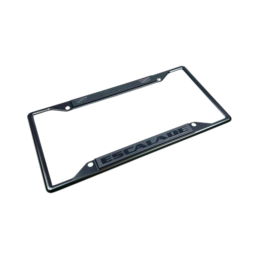 Cadillac Escalade Blacked Out Black License Plate Frame