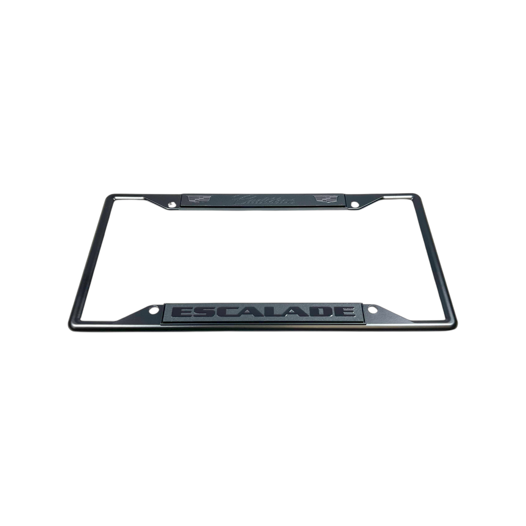 Cadillac Escalade Blacked Out Black License Plate Frame