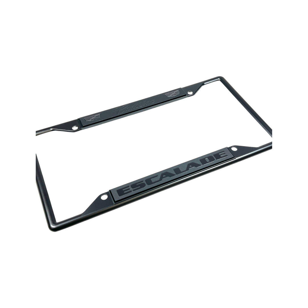 Cadillac Escalade Blacked Out Black License Plate Frame