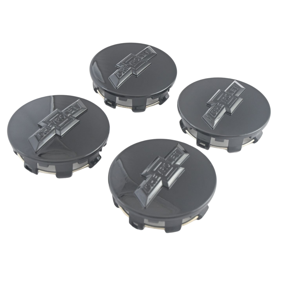 2014-2024 Chevrolet Silverado 1500, 15-24 Chevrolet Tahoe/Suburban, 2022 Chevrolet Silverado 1500 LTD 4 PCS Gloss Black Replacement Officially Licensed Chevrolet Wheel Cap Set