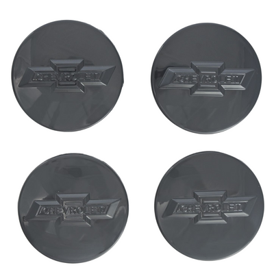2014-2024 Chevrolet Silverado 1500, 15-24 Chevrolet Tahoe/Suburban, 2022 Chevrolet Silverado 1500 LTD 4 PCS Gloss Black Replacement Officially Licensed Chevrolet Wheel Cap Set