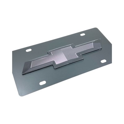 Chevrolet Bowtie Blacked Out Carbon Steel License Plate