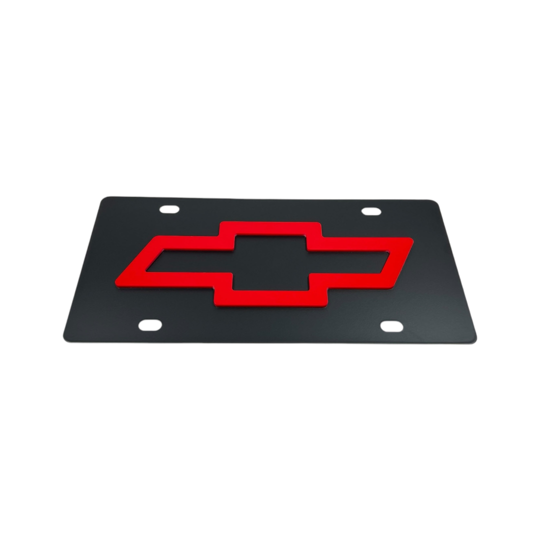 Chevrolet Red Bowtie Carbon Steel License Plate