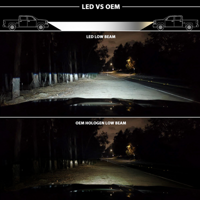 Chevrolet Silverado 1500 16-18 Black Full LED Projector Plank Style Headlights (FOR HID MODELS ONLY)