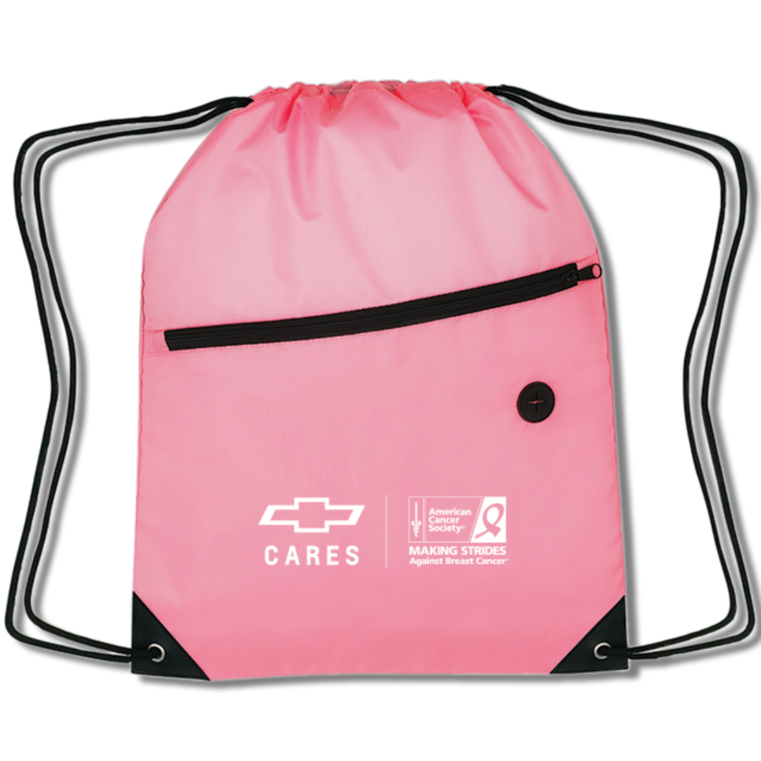 Pink Chevy Cares breast cancer awareness cinch bag
