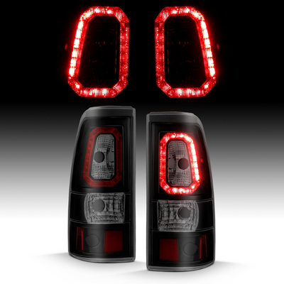 Chevy Silverado 03-06 1500/2500/3500 07 Classic LED Bar Style Tail Lights Black Smoke Lens (SINGLE REAR WHEEL)