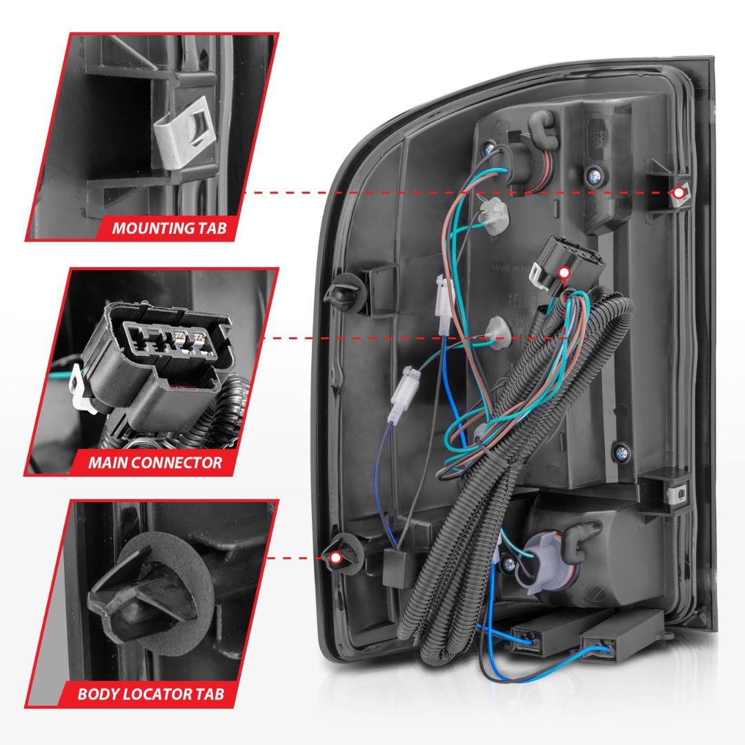 Chevy Silverado 1500 07-13 / 2500HD/3500HD 07-14 Full LED C-Bar Tail Lights G5 Black Smoke Lens