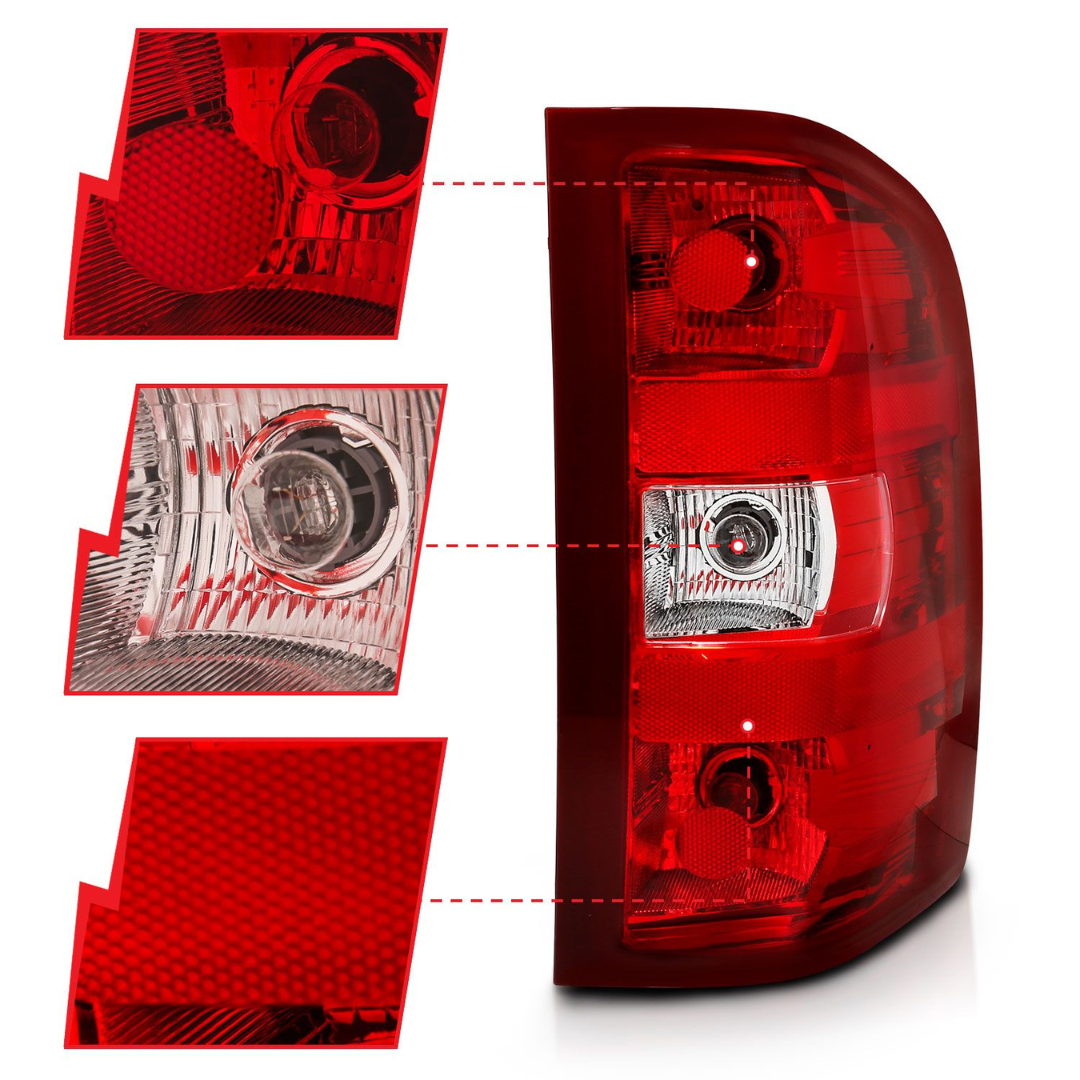 Chevy Silverado 1500 07-13 / 2500HD/3500HD 07-14 Tail Lights Red/ Clear Lens (OE TYPE)